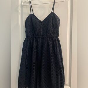 Jcrew Navy eyelet mini dress size XS